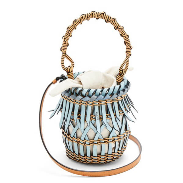 【 ロエベ】フリンジ バケットバッグ 偽物 スモール カーフ A546C19X05